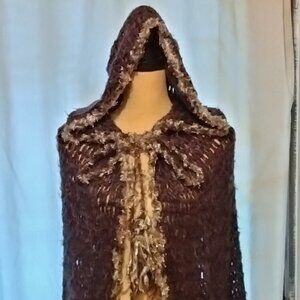 Dark grey crochet cape